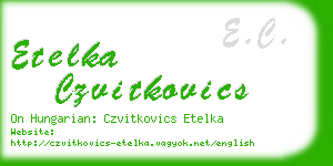 etelka czvitkovics business card